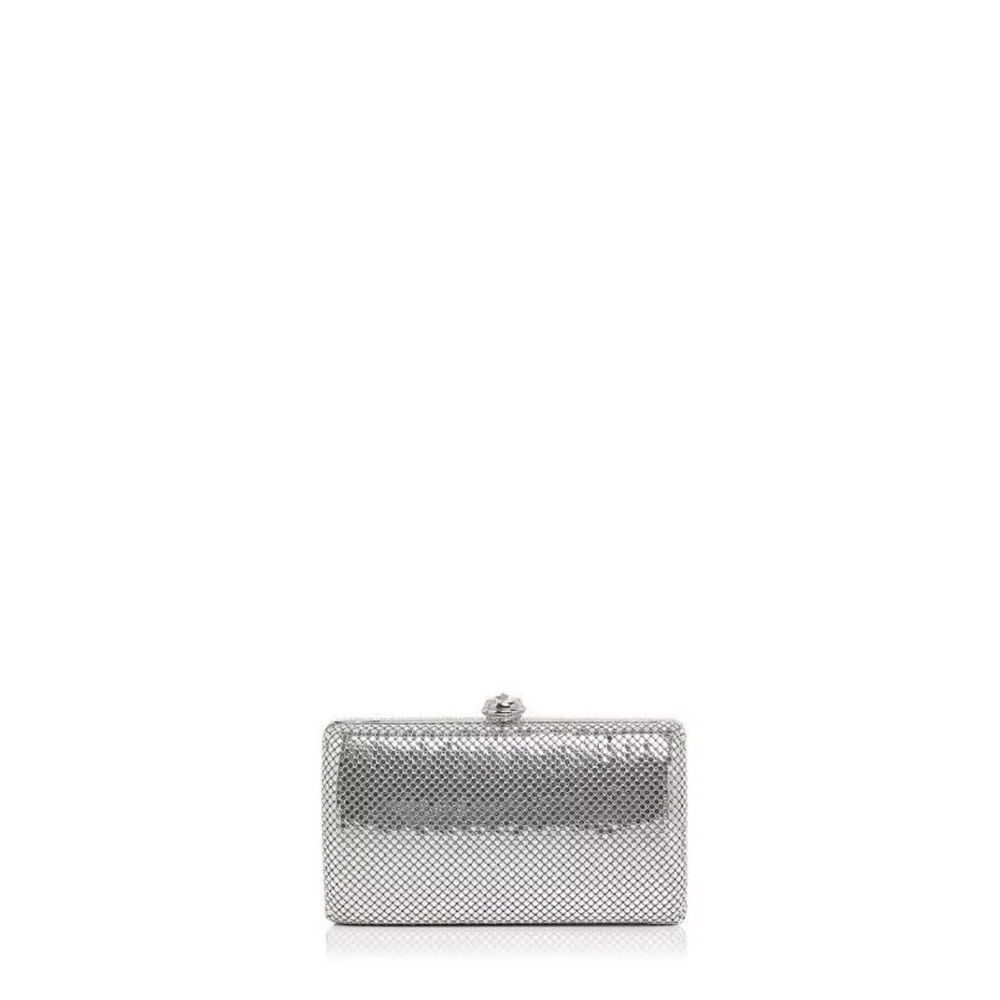 Aqua Silver Mesh Minaudiere Bloomingdale’s clutch bag